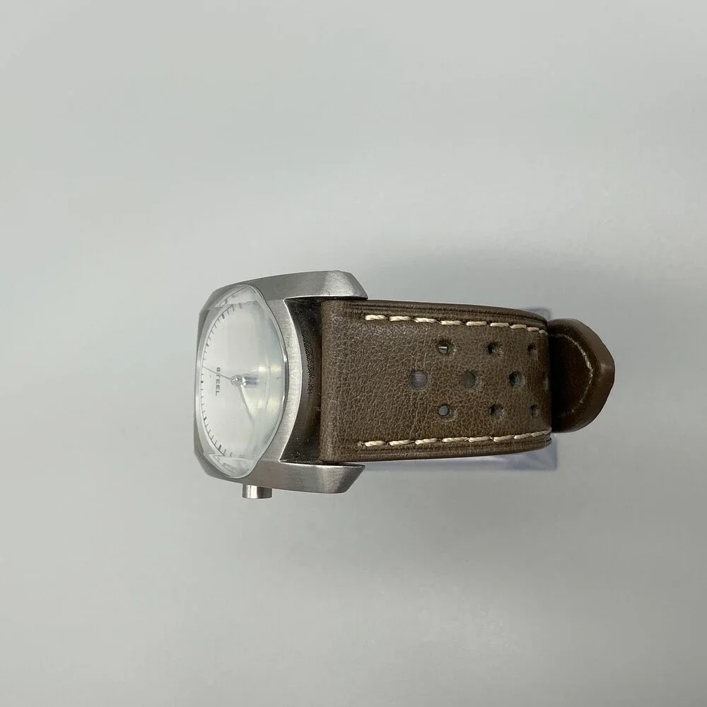 Fossil Arkitekt FS-2782 Mens Watch 30mm Silver Tone Brown Leather New Battery